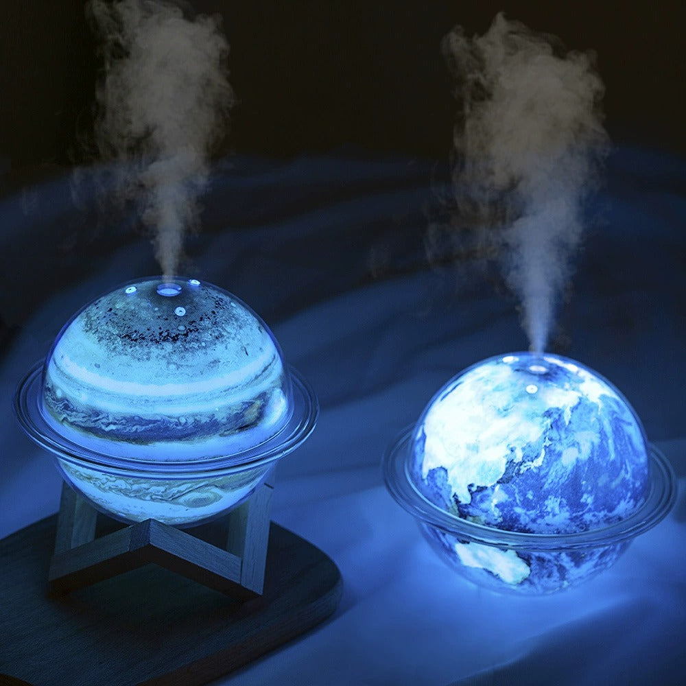 Planet Glow Humidifier Set – Earth & Jupiter Essential Oil Diffusers with LED Mood Light | SX-E335