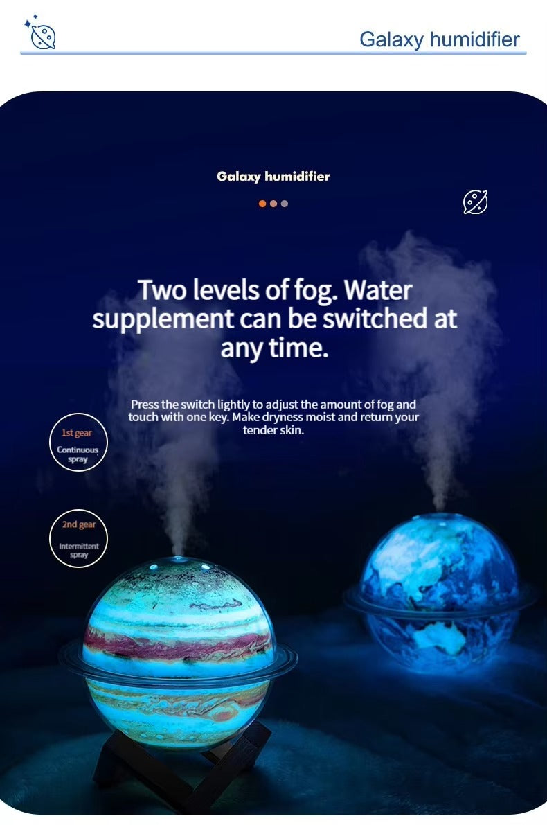 Planet Glow Humidifier Set – Earth & Jupiter Essential Oil Diffusers with LED Mood Light | SX-E335