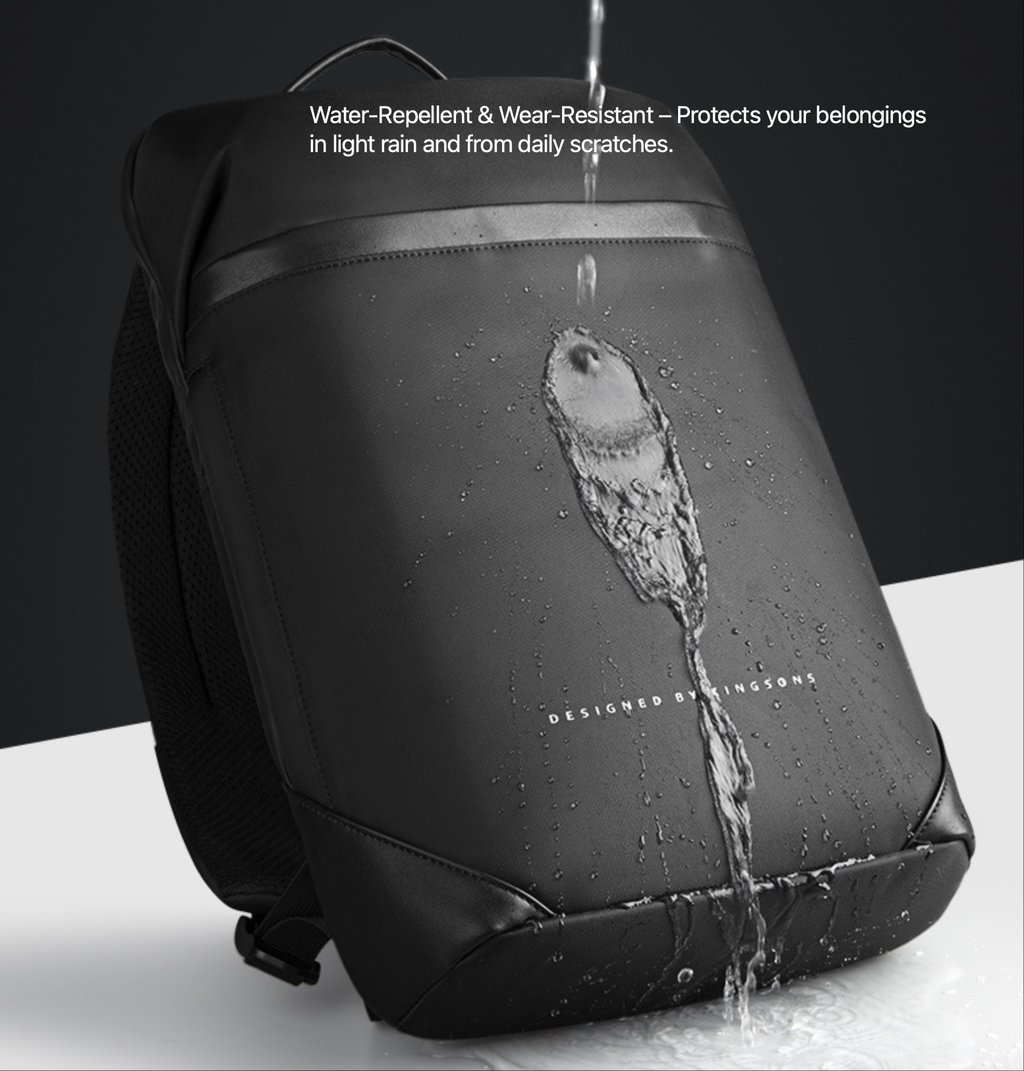 Kingsons Slim Business Backpack – Waterproof, Anti-Theft, Laptop Bag | 3210