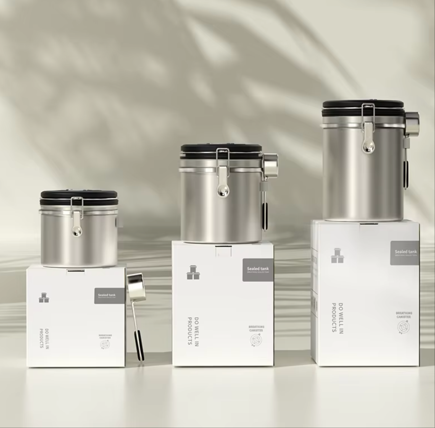 Stainless Steel Coffee Canister – Airtight Storage with CO₂ Valve & Date Tracker (1.5L / 1.8L) | NB-MFG