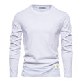 Men's Casual Slim Fit Pullover Solid Color Long Sleeve T- Shirts | 2301