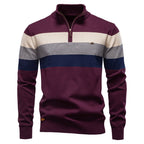 Men’s Half-Zip Mock Neck Knitted Sweater – Slim Fit Pullover for Autumn & Winter | Y245