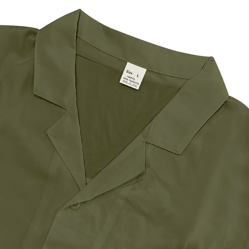 Men's Premium Barrel-Collar Beach Set - Summer Relaxed Fit Shirt & Shorts Combo | YH-23100