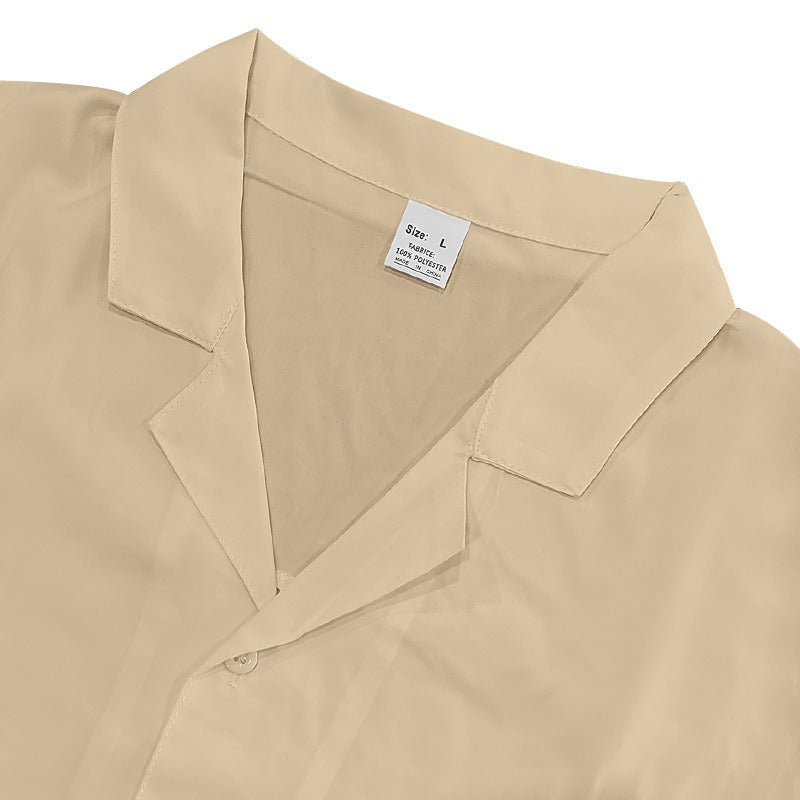 Men's Premium Barrel-Collar Beach Set - Summer Relaxed Fit Shirt & Shorts Combo | YH-23100