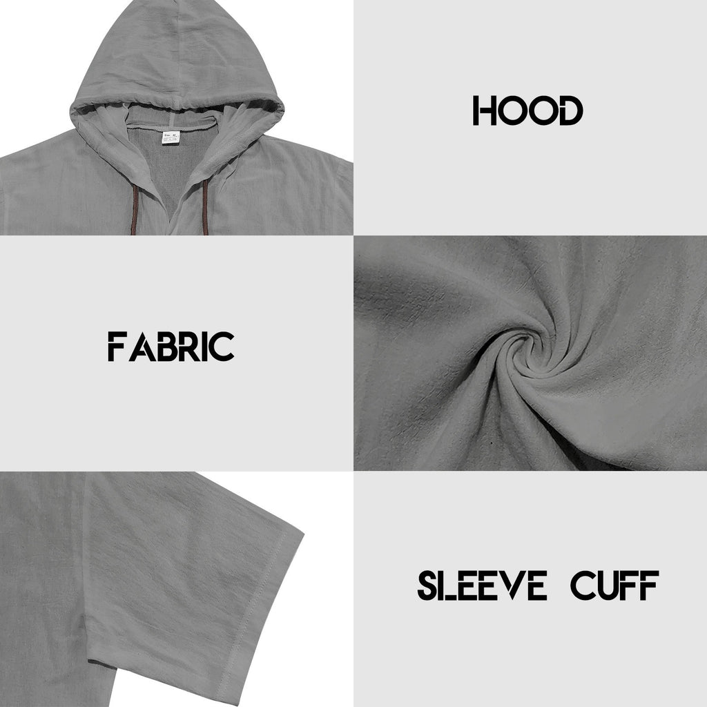 Men’s Linen Hooded Short Sleeve Shirt – Casual Loose Fit | YH-2454