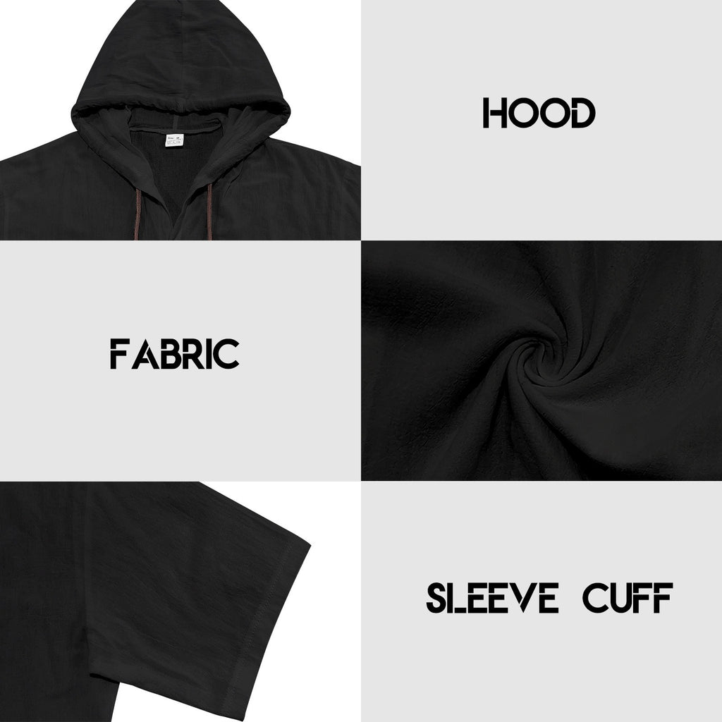 Men’s Linen Hooded Short Sleeve Shirt – Casual Loose Fit | YH-2454