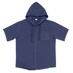 Men’s Linen Hooded Short Sleeve Shirt – Casual Loose Fit | YH-2454