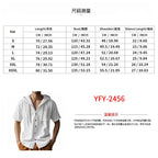 Men’s Linen Hooded Short Sleeve Shirt – Casual Loose Fit | YH-2454