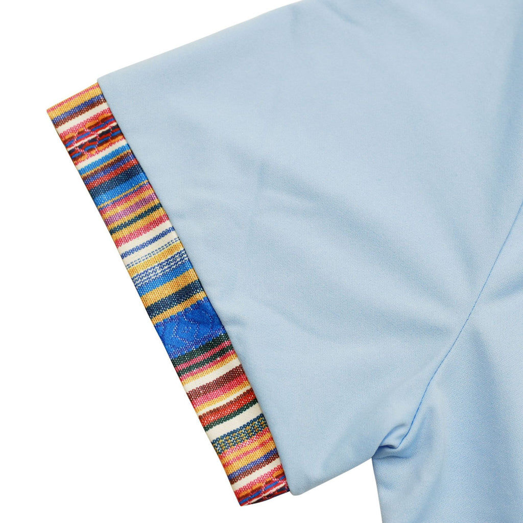 Men's American Summer Casual Breathable Polo Shirt Boho Color-Block Slim-Fit Short Sleeve Top | YH-5