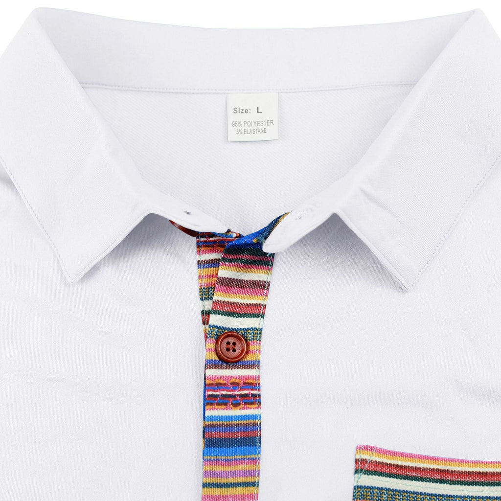 Men's Summer Slim-Fit Bohemian Contrast Sleeve Shirt - Light Luxury Casual Short Sleeve Top | YH-6