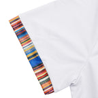 Men's Summer Slim-Fit Bohemian Contrast Sleeve Shirt - Light Luxury Casual Short Sleeve Top | YH-6