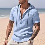Men’s Casual Linen Hoodie Shirt – Lightweight, Casual & Coastal Cool | YH-CW15