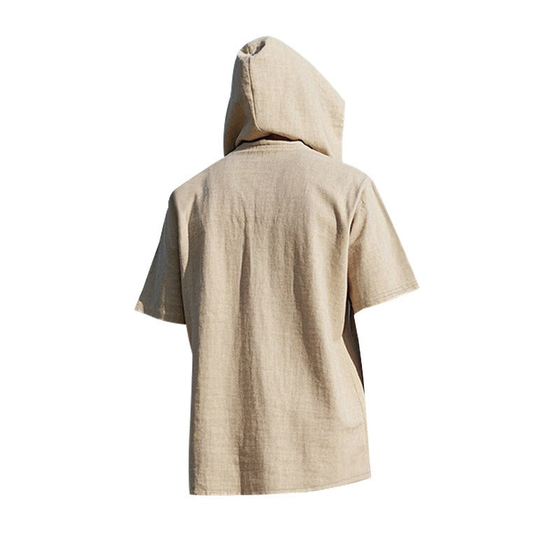 Men’s Casual Linen Hoodie Shirt – Lightweight, Casual & Coastal Cool | YH-CW15