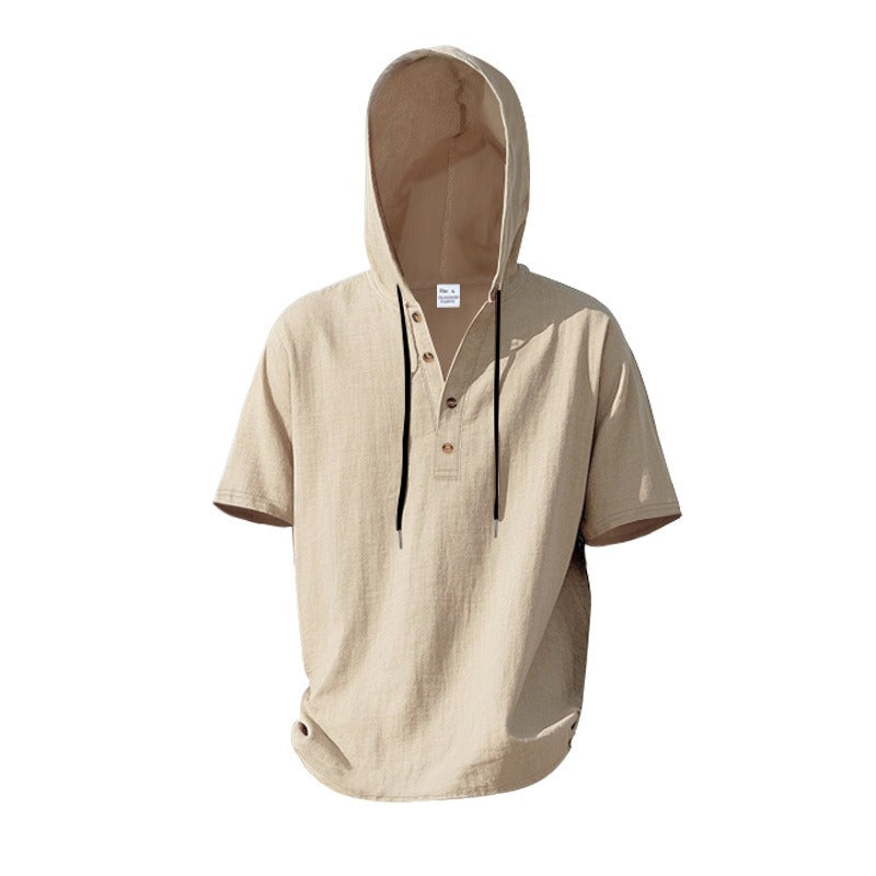 Men’s Casual Linen Hoodie Shirt – Lightweight, Casual & Coastal Cool | YH-CW15