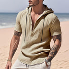 Men’s Casual Linen Hoodie Shirt – Lightweight, Casual & Coastal Cool | YH-CW15