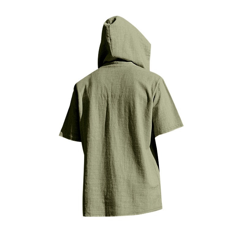 Men’s Casual Linen Hoodie Shirt – Lightweight, Casual & Coastal Cool | YH-CW15