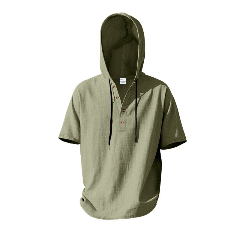 Men’s Casual Linen Hoodie Shirt – Lightweight, Casual & Coastal Cool | YH-CW15