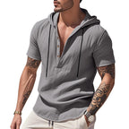 Men’s Casual Linen Hoodie Shirt – Lightweight, Casual & Coastal Cool | YH-CW15