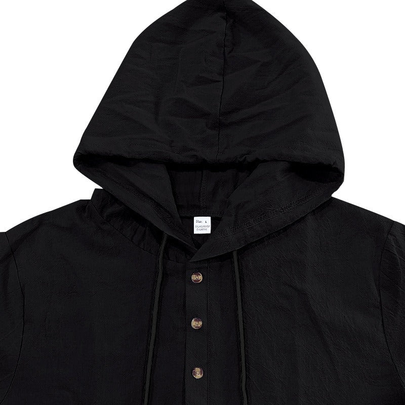 Men’s Casual Linen Hoodie Shirt – Lightweight, Casual & Coastal Cool | YH-CW15