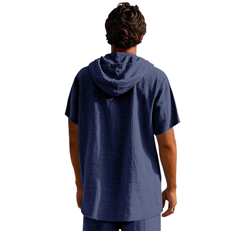 Men’s Casual Linen Hoodie Shirt – Lightweight, Casual & Coastal Cool | YH-CW15