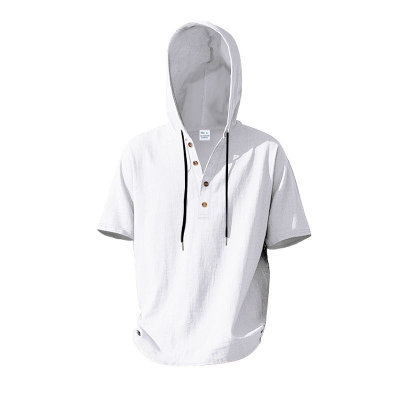 Men’s Casual Linen Hoodie Shirt – Lightweight, Casual & Coastal Cool | YH-CW15