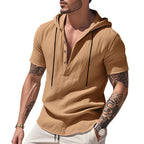 Men’s Casual Linen Hoodie Shirt – Lightweight, Casual & Coastal Cool | YH-CW15
