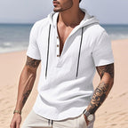 Men’s Casual Linen Hoodie Shirt – Lightweight, Casual & Coastal Cool | YH-CW15