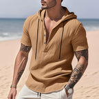 Men’s Casual Linen Hoodie Shirt – Lightweight, Casual & Coastal Cool | YH-CW15