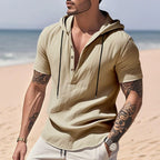 Men’s Casual Linen Hoodie Shirt – Lightweight, Casual & Coastal Cool | YH-CW15