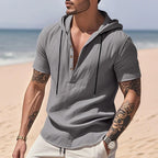 Men’s Casual Linen Hoodie Shirt – Lightweight, Casual & Coastal Cool | YH-CW15