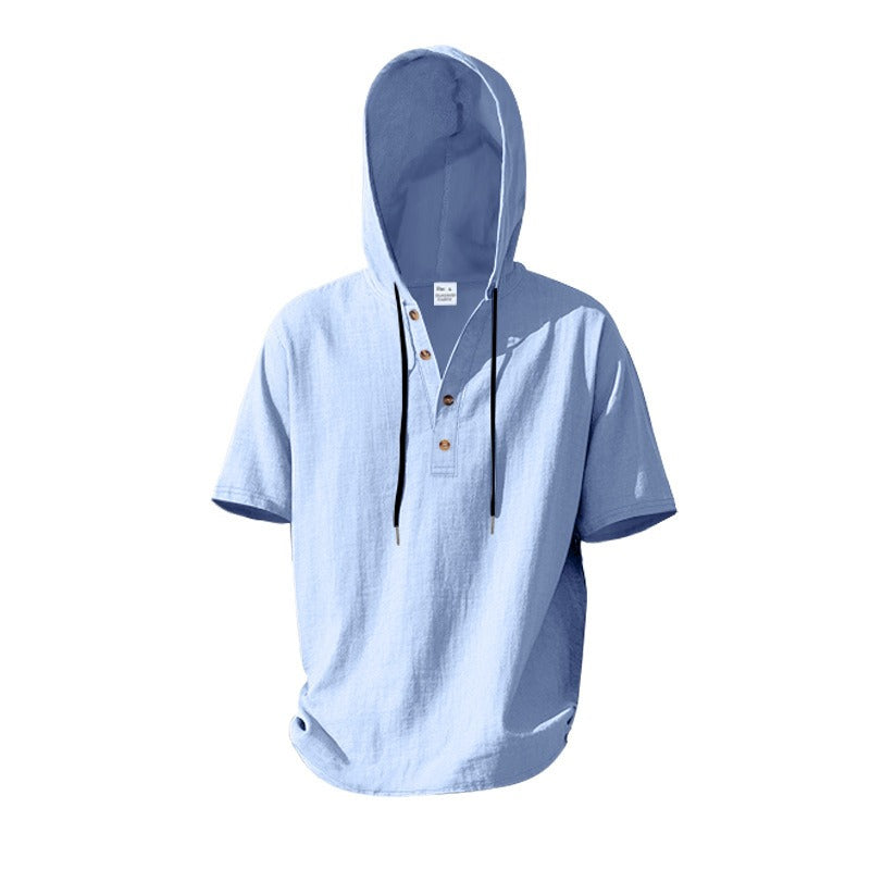 Men’s Casual Linen Hoodie Shirt – Lightweight, Casual & Coastal Cool | YH-CW15