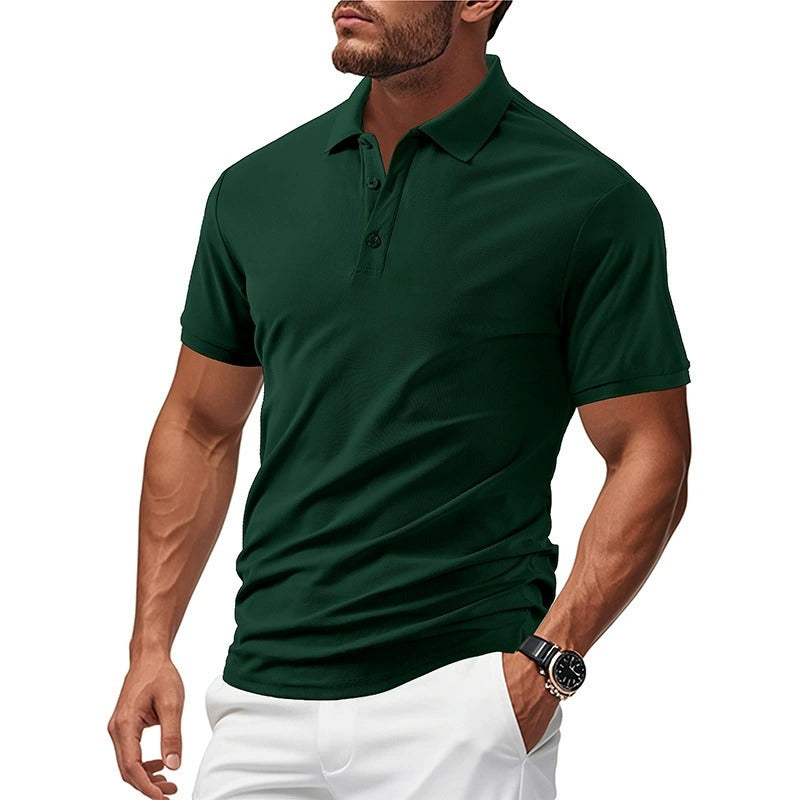 Men’s Summer Heavyweight Polo T-Shirt - Breathable Loose-Fit Casual Business Short Sleeve | YH-DS7