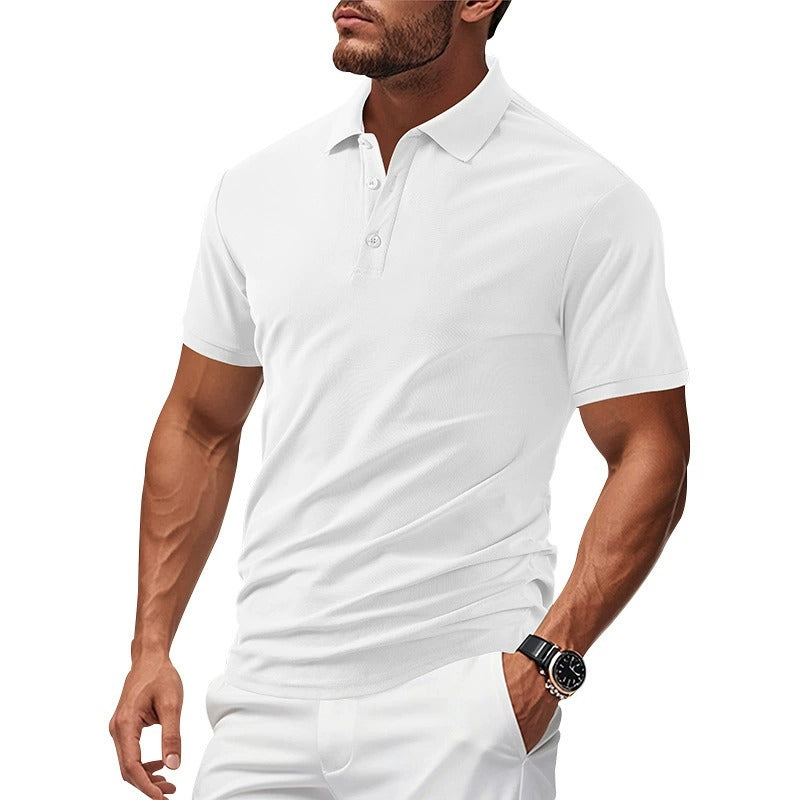 Men’s Summer Heavyweight Polo T-Shirt - Breathable Loose-Fit Casual Business Short Sleeve | YH-DS7