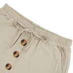 Men’s Linen Beach Shorts Washed Button Fly Relaxed Fit Five-Point Shorts | YH-WW9