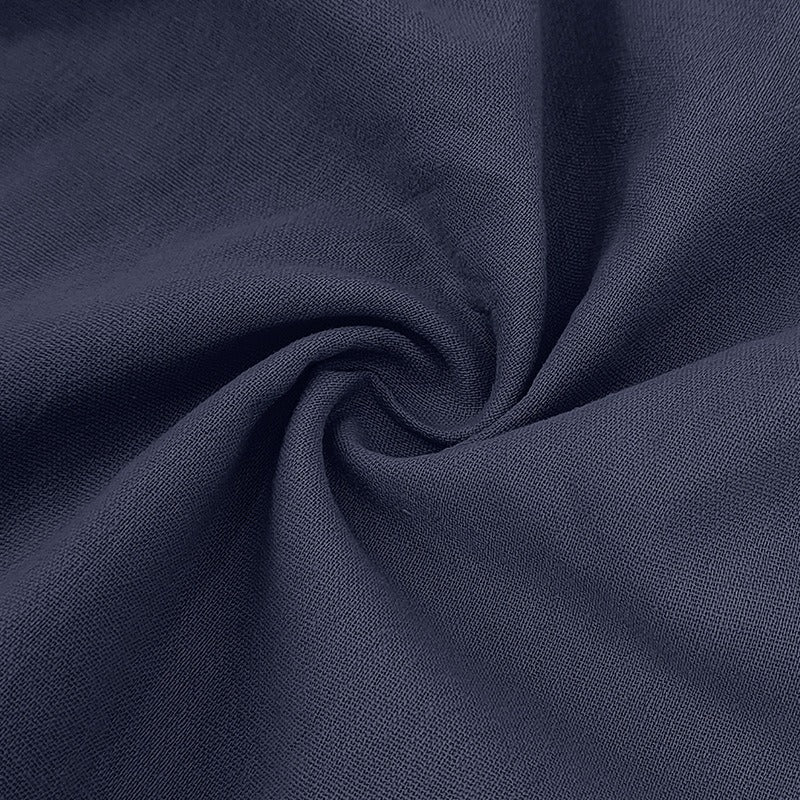 Men’s British Gentleman Style Loose-Fit Linen Polo Shirt Summer Short Sleeve | YHBKCS-20