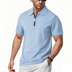 Men's Slim-Fit Stretch Jacquard Polo Shirt – 2025 Spring/Summer Casual Top | YHZH-17
