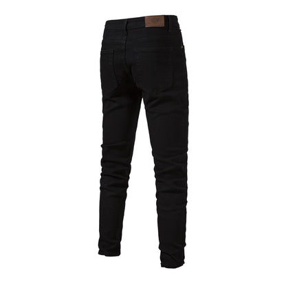 Men's Jeans Pants Casual Autumn Male Ripped Skinny Stretch Trouser Pants | ZH10