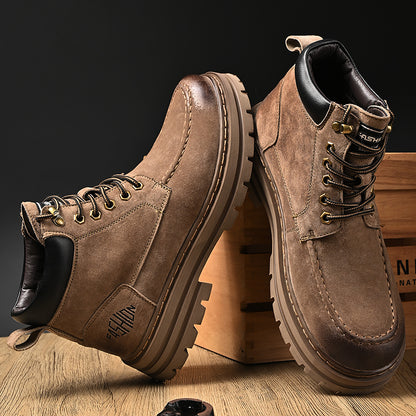 Men's Leather Outdoor Work Shoes Autumn & Winter Casual Martin Boots | 88093