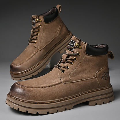 Men's Leather Outdoor Work Shoes Autumn & Winter Casual Martin Boots | 88093