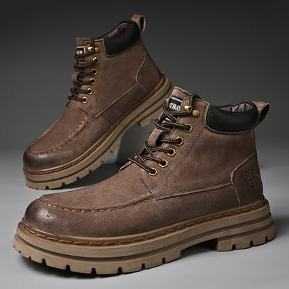 Men's Leather Outdoor Work Shoes Autumn & Winter Casual Martin Boots | 88093