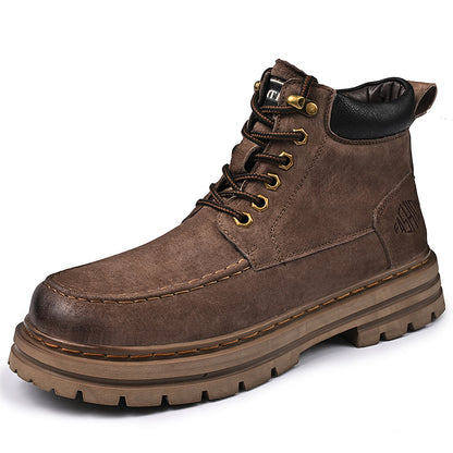 Men's Leather Outdoor Work Shoes Autumn & Winter Casual Martin Boots | 88093