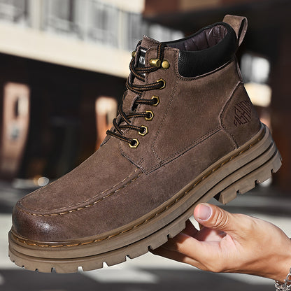 Men's Leather Outdoor Work Shoes Autumn & Winter Casual Martin Boots | 88093