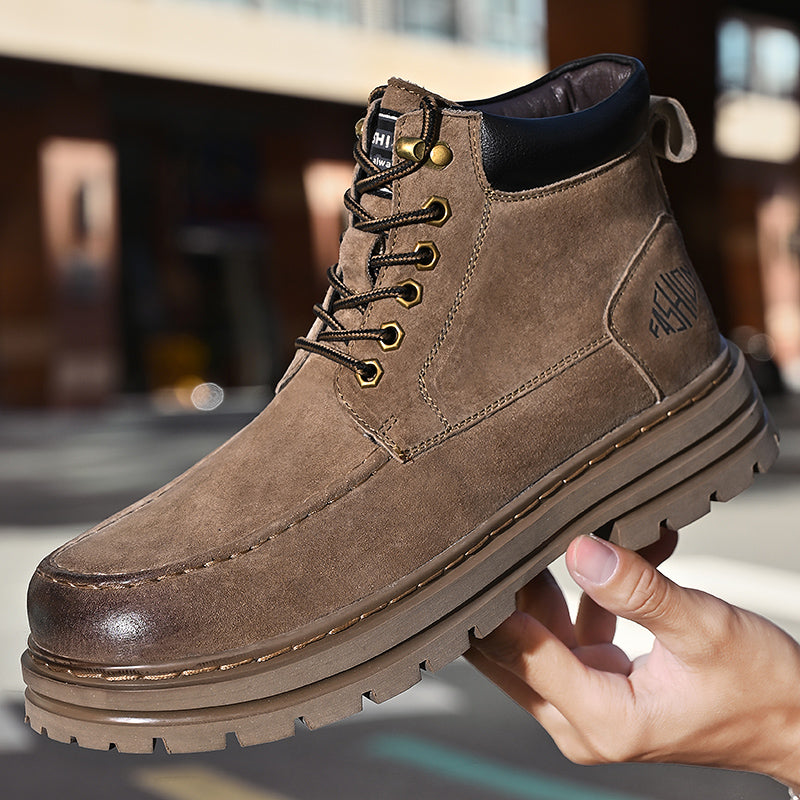 Men's Leather Outdoor Work Shoes Autumn & Winter Casual Martin Boots | 88093