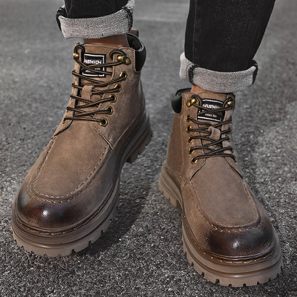 Men's Leather Outdoor Work Shoes Autumn & Winter Casual Martin Boots | 88093