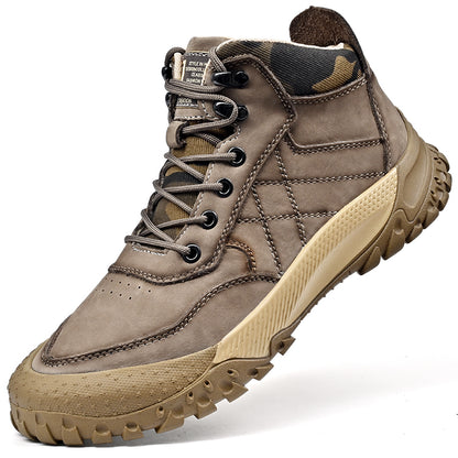 Men's Genuine Leather Hiking Shoes High-Top Outdoor Martin Boots & Trendy Footwear | 2319