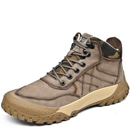 Men's Genuine Leather Hiking Shoes High-Top Outdoor Martin Boots & Trendy Footwear | 2319