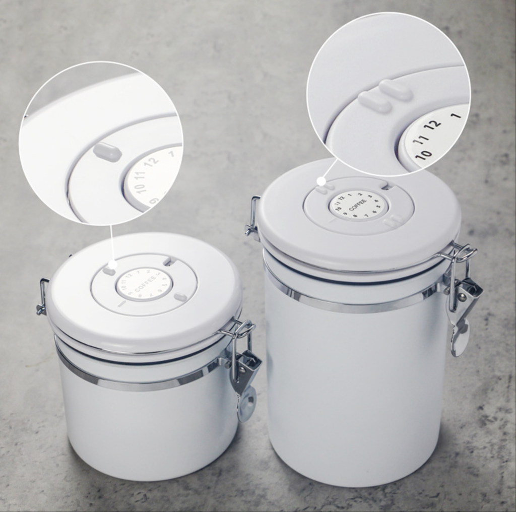 Stainless Steel Coffee Canister – Airtight Storage with CO₂ Valve & Date Tracker (1.5L / 1.8L) | NB-MFG