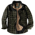 Men's Patchwork Corduroy Plaid Shirt Jacket Plus Size Velvet Lined Casual Winter Top | 3251