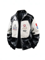 Polaris F1 Racing Jacket | Full Embroidered Premium PU Leather Coat | Unisex Moto Streetwear for Autumn & Winter