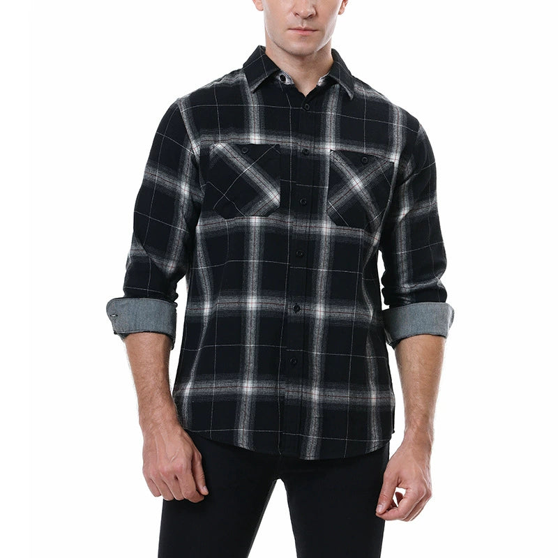 Men's Plaid Flannel Grinding Warm Shirt – European & American Casual Style | flr